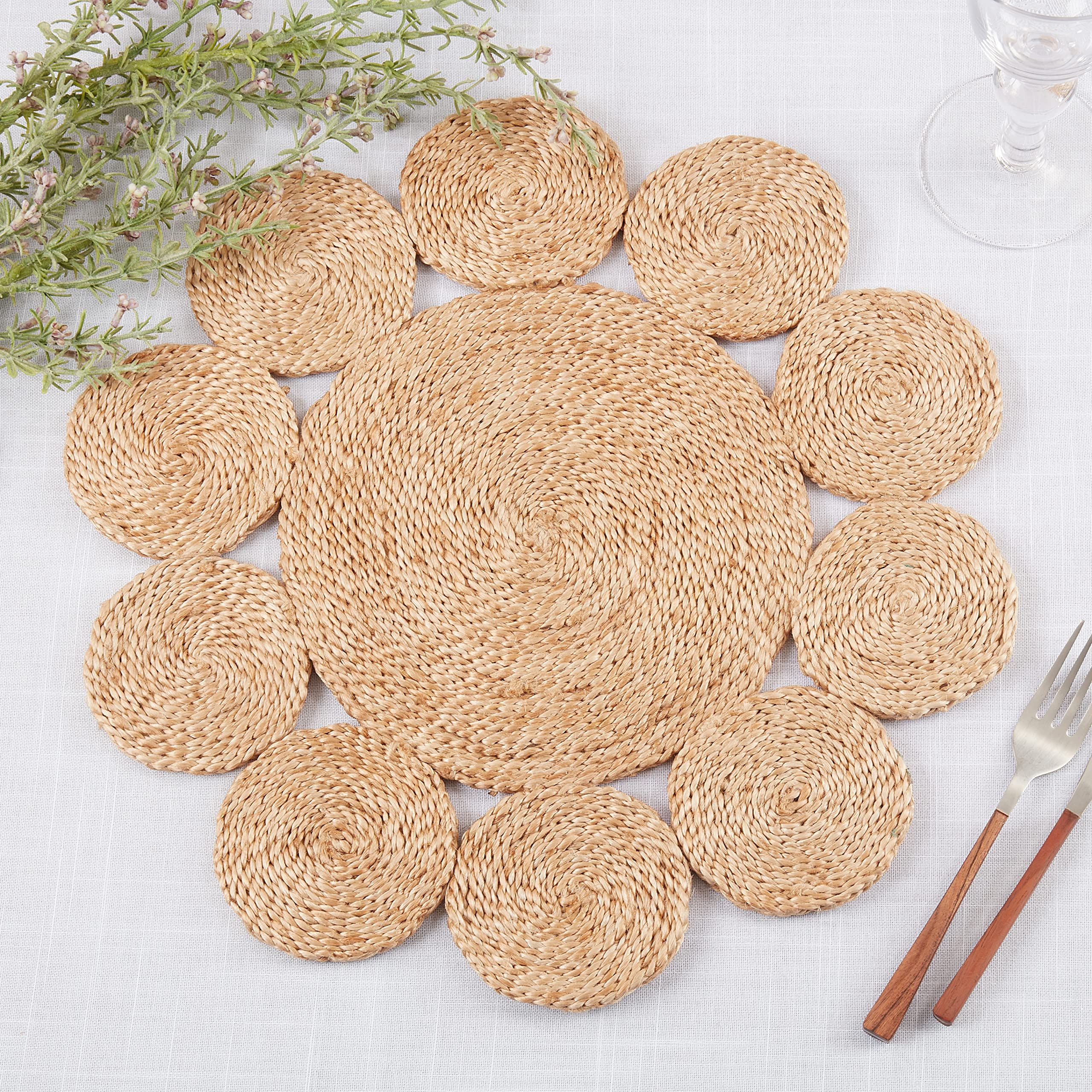 Round Jute Table Placemats (Set of 4)