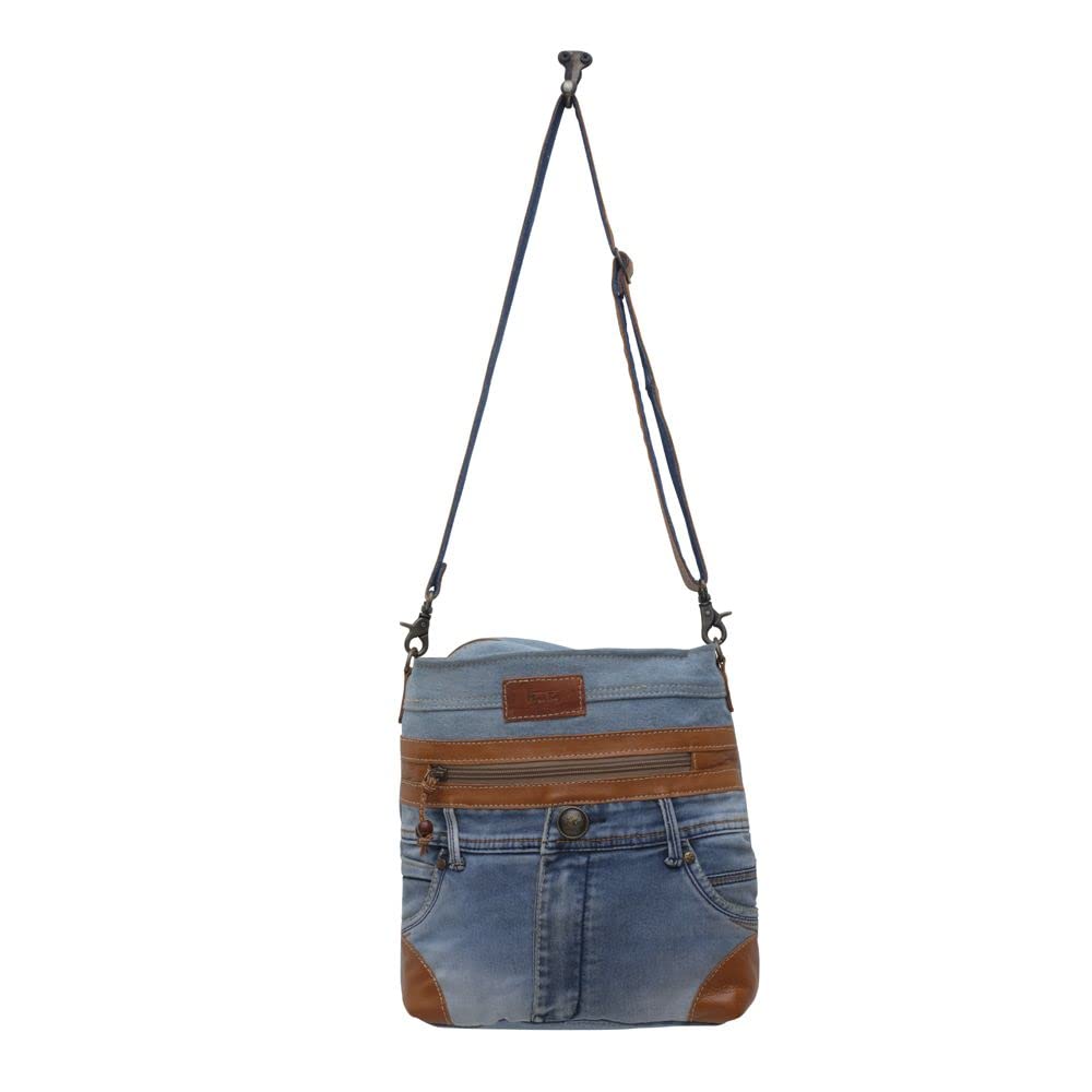 Myra Bag Western Leather Shoulder Bag for Women - Upcycled Canvas Crossbody Bag Janesa