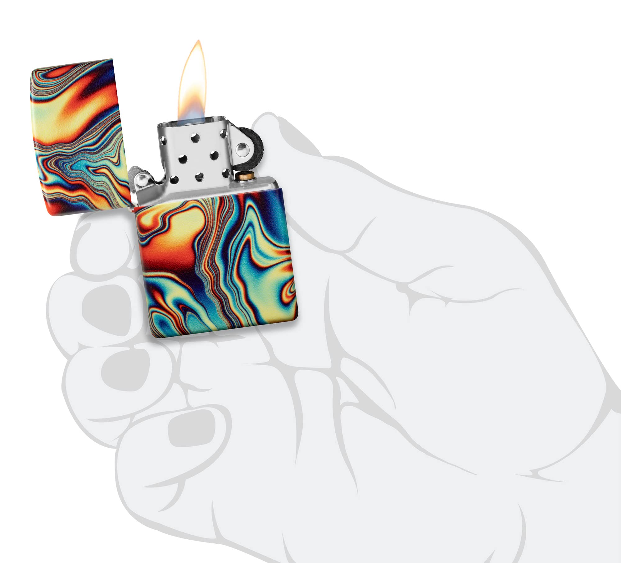 Zippo Colorful Swirl Design Glow in The Dark 540 Color Pocket Lighter