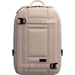 db journey ramverk pro - camera backpack with laptop compartment for photographers, water-resistant backpack with roller bag hook up system, certified b corp, 26l - fogbow beige