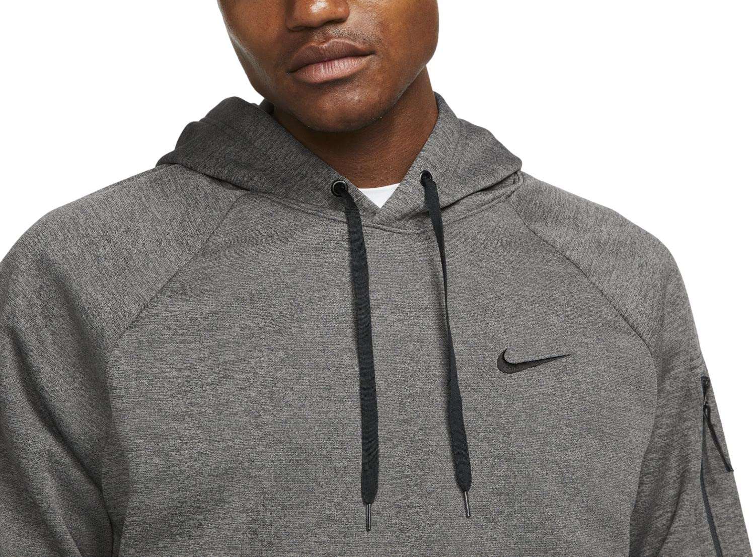 Nike Men's Therma Pullover Fitness Hoodie Carbon Heather/Black