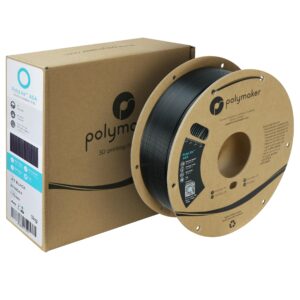 Polymaker ASA Filament 1.75mm Jet Black ASA, 1kg Heat Resistant Weather Resistant ASA 1.75 Cardboard Spool - PolyLite ASA 3D Printer Filament Jet Black, Perfect for Printing Outdoor Functional Parts