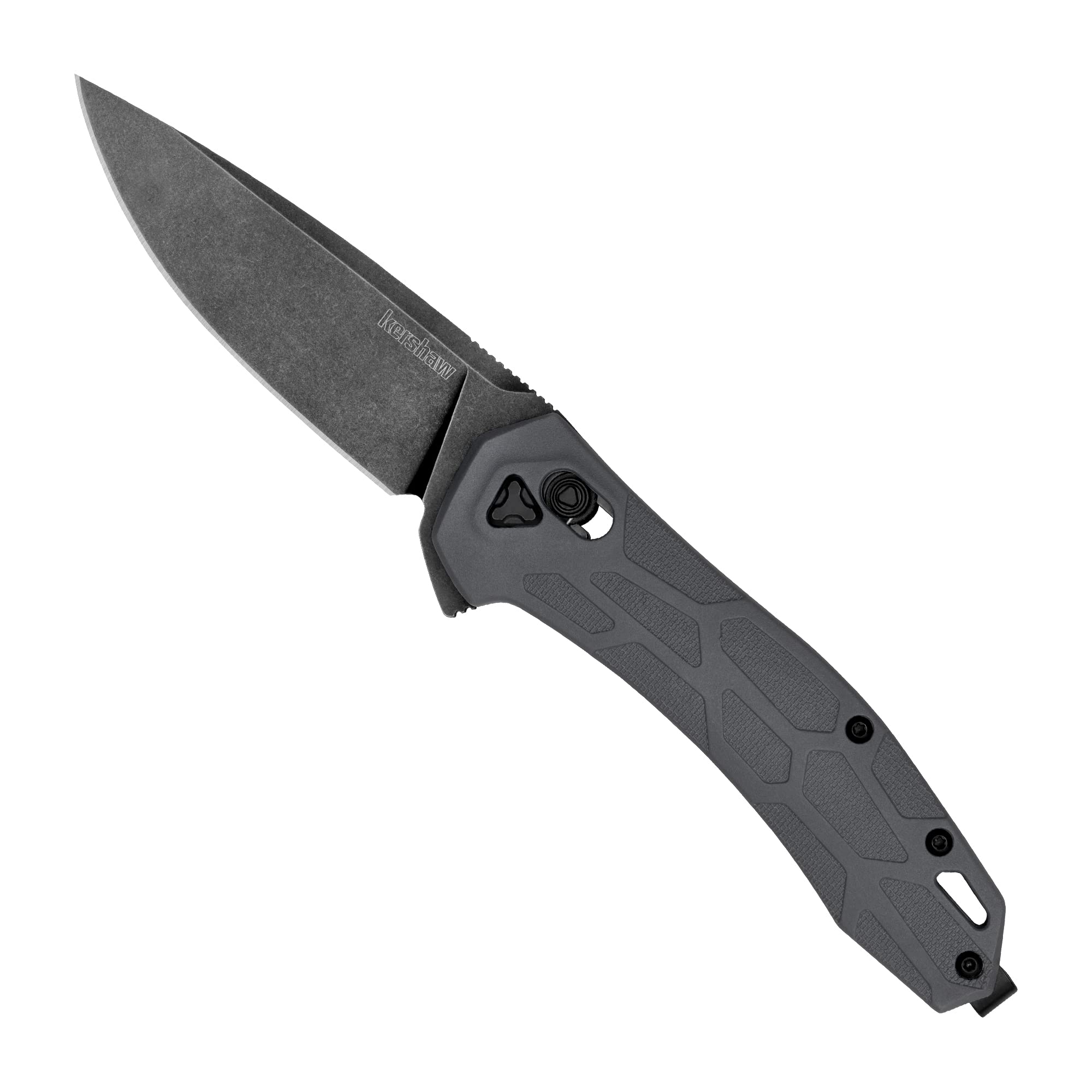 Kershaw Covalent Pocket Knife, DuraLock Lock, KVT Opening Mechanism with Drop Point Blade, Mid Size Everyday Carry with D2 Steel, Pocketclip,Gray