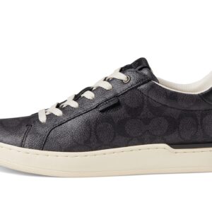 Coach Women's Lowline Coated Canvas Sneaker, Charcoal/Black, 8