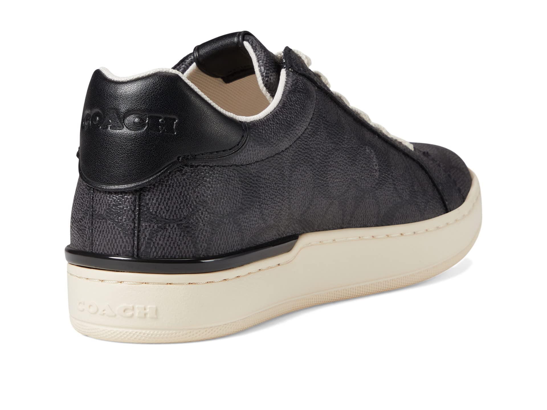 Coach Women's Lowline Coated Canvas Sneaker, Charcoal/Black, 8