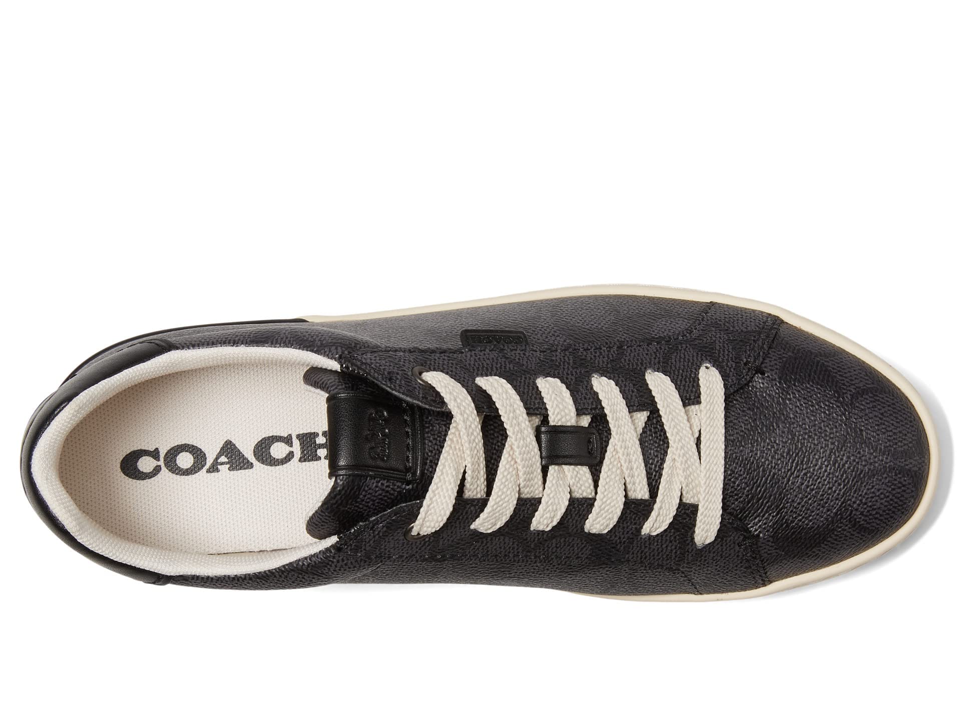 Coach Women's Lowline Coated Canvas Sneaker, Charcoal/Black, 8