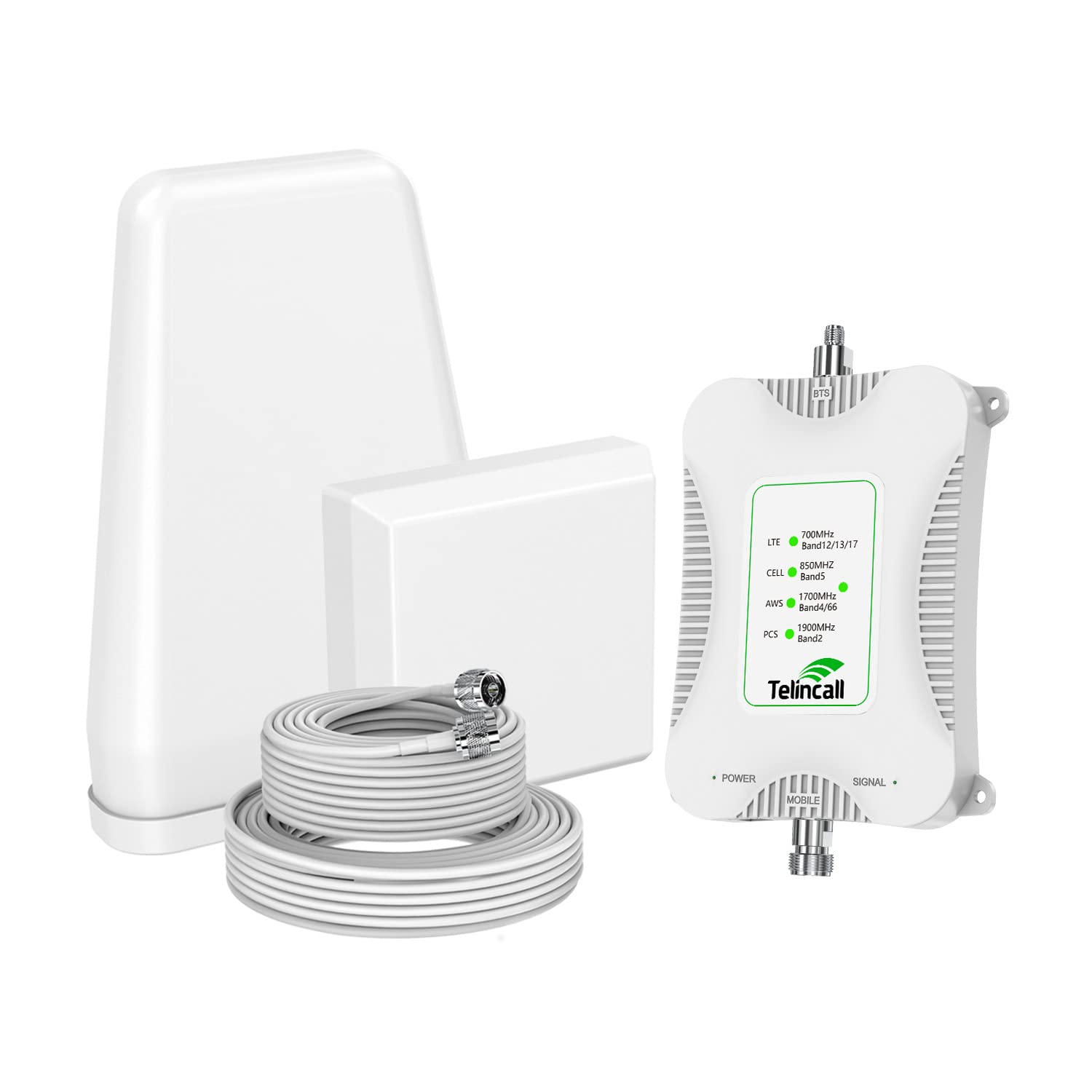 Mobile Signal Booster for Home Verizon, AT&T, US Cellular, T Mobile PCS 3G/4G/5G AWS LTE N2/N5/N12 Band 2/4/5/13/12/17 Cell Phone Signal Booster FCC Approved for All U.S. Carriers