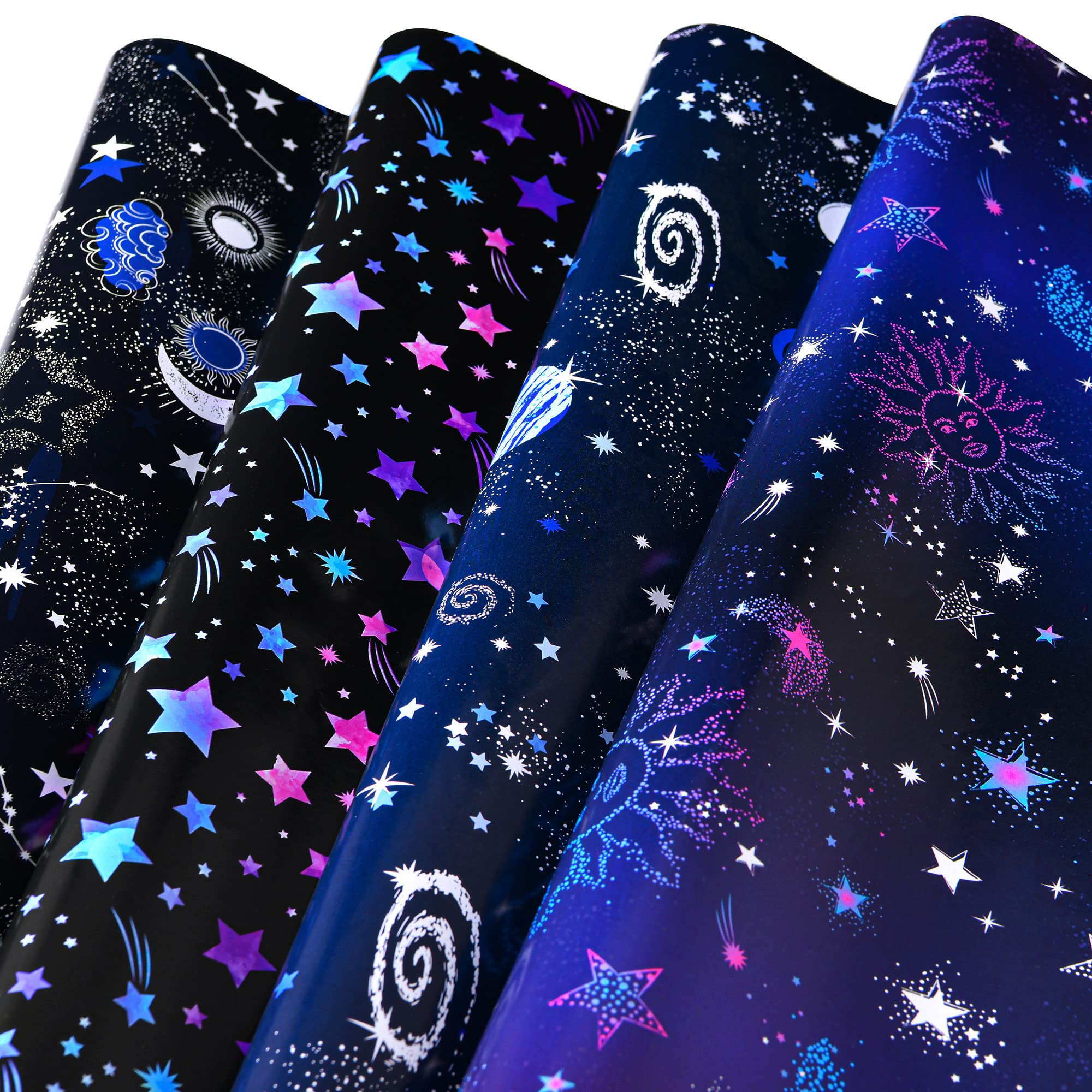 Titiweet Galaxy Wrapping Paper,Birthday Wrapping Paper for Men Women, 12 Sheets Constellation Wrapping Paper for Birthday Wedding Christmas, 20x28 Inches Per Sheet (Galaxy Constellation(12 sheets))