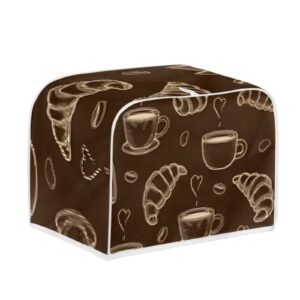 for u designs toaster oven cover novelty coffee themed toaster dust cover 4 slice durable washable kitchen small appliance covers fashion bread maker cover brown