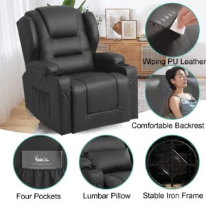 SAMERY Manual Recliner Chair Swivel Rocker Recliner Chairs, Nursery Rocking Chair Glider, 360° Swivel Ergonomic Lounge Chair w/Cup Holders/Pockets for Living Room