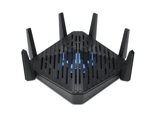 Acer Predator Connect W6 Wi-Fi 6E Gaming Router | Hybrid QoS Compatible with Intel Killer Prioritization Engine | Tri-Band AXE7800 2.4GHz/5GHz/6GHz | Gigabit Router | Lifetime Internet Security