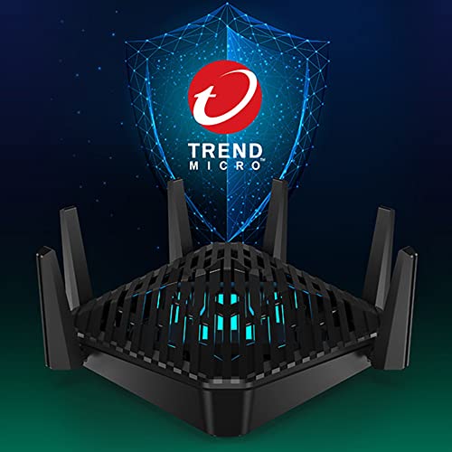 Acer Predator Connect W6 Wi-Fi 6E Gaming Router | Hybrid QoS Compatible with Intel Killer Prioritization Engine | Tri-Band AXE7800 2.4GHz/5GHz/6GHz | Gigabit Router | Lifetime Internet Security