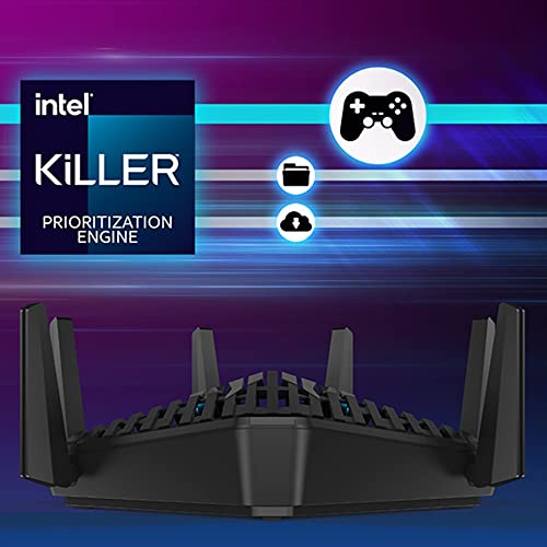 Acer Predator Connect W6 Wi-Fi 6E Gaming Router | Hybrid QoS Compatible with Intel Killer Prioritization Engine | Tri-Band AXE7800 2.4GHz/5GHz/6GHz | Gigabit Router | Lifetime Internet Security