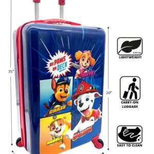 Fast Forward Kids Licensed Hard-Side 20” Spinner Luggage Lightweight Carry-On Suitcase (Paw Patrol) Carry-On 20 Inch