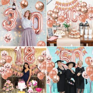 50th Birthday Decorations for Women, Rose Gold Party Supplies Balloon Garland Arch Kit with Happy Birthday Banner Tassels Confetti Balloon Number 50 Birthday Wedding Anniversary for Her