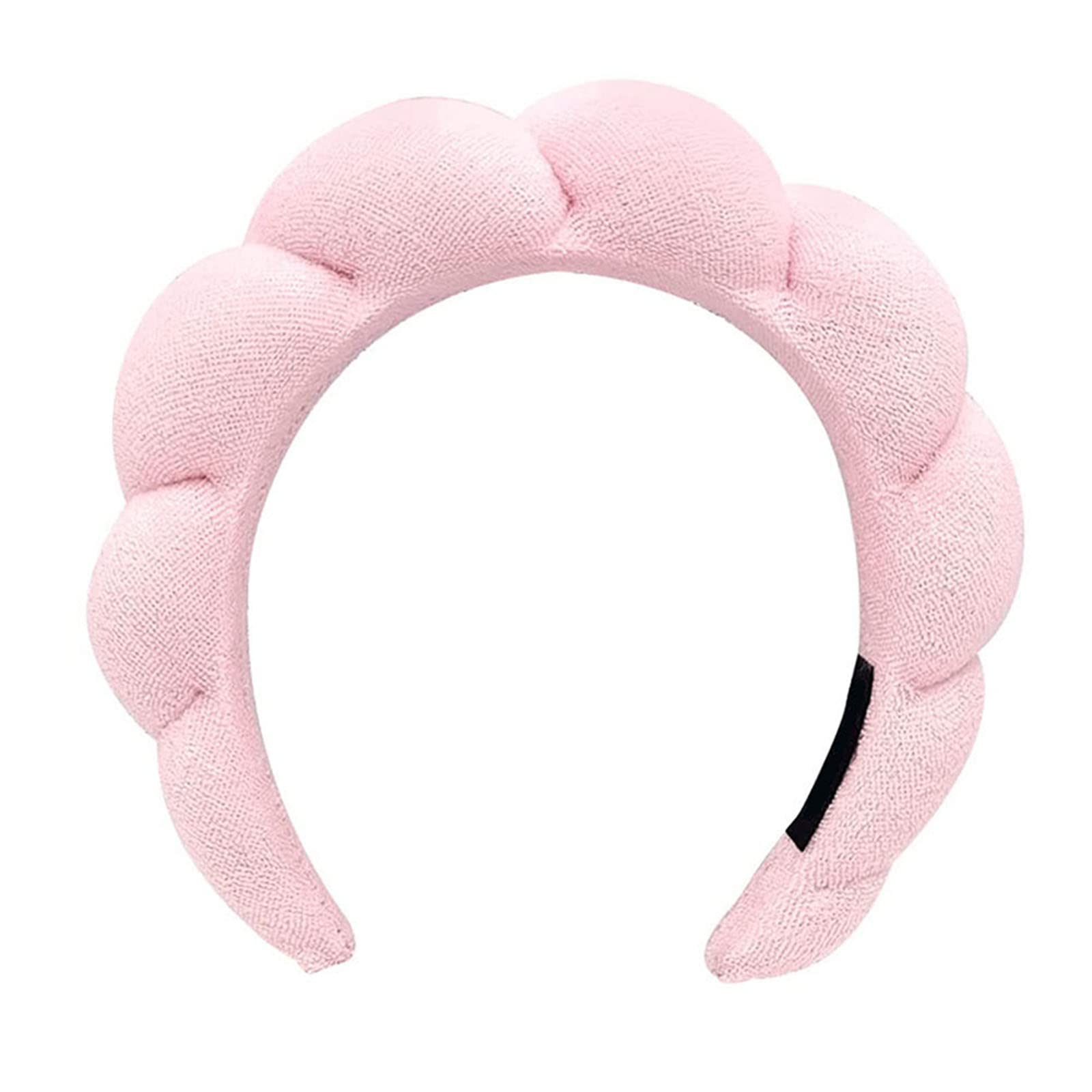 Yiwafu Spa Sponge Headband for Washing Face, Skincare Headbands for Makeup Removal, Shower, Hair Accessories, Terry Cloth Headbands for Women(Pink)