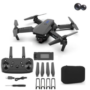 mini drone with camera - 1080p hd fpv foldable drone remote control toys gifts for boys girls with mode 1 key start, black