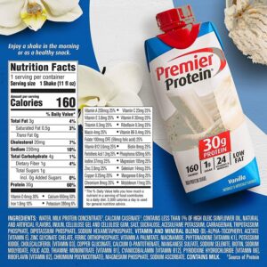 Premier Protein High Protein Shakes Variety Sampler Pack 11 Fl. Oz Each - Cafe Latte, Chocolate, Vanilla, Caramel - 2 of Each Flavor (8 Pack) in The Award Box Packaging