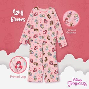 Disney Girls' Descendants | Princess | Little Mermaid 2-Piece Loose-Fit Pajamas Set, Once Upon a Time 2, 6