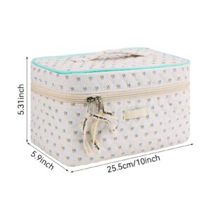 YSONG Makeup Bag Cosmetic Bag for Women,Cotton Large Travel Makeup Organizer Bag,Toiletry Bag for Women for Toiletries Accessories Brushes