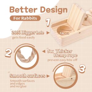 SoulThink Interactive Wooden Rabbit Toys - Sniff n' Snack Rabbit Treats Bunny Toys, Enrichment Rabbit Toy for Boredom, Better Than Snuffle Mat for Small Animals, Hamsters, Guinea Pig (2 Sets)