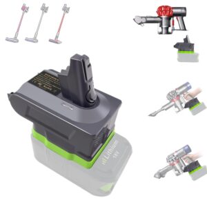 urun 【new version】 3-in-1 battery adapter for dyson v6+v7+v8 vacuum cleaner, vacuum adapter for ryobi 18v convert to for dyson v6 v7 v8 animal absolute stick handheld vacuum cleaners(no battery)