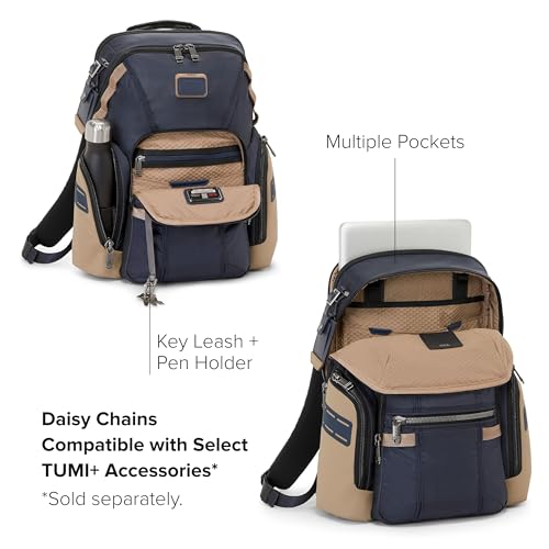 TUMI - Alpha Bravo Navigation Backpack - Everyday Travel Backpack - Fits Up to 15" Laptop - 16.0" X 14.0" X 7.3" - Midnight Navy/Khaki