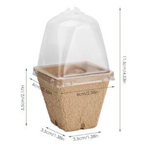 Peat Pots 10pcs Biodegradable Planter Nursery Pots Recycled Pulp Seed Starting Pots Round and Square Nursery Cups Increase Survival Rate Plant Starter Kits for Seed Starting with Humidity Domes