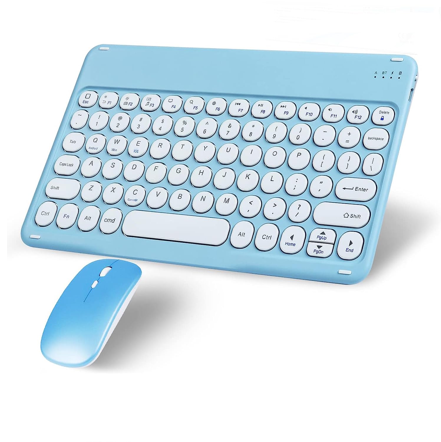 Wireless Bluetooth Keyboard and Mouse Combo Portable Mini Small Slim Compact Typewriter Ergonomic Travel Bluetooth Keyboard Mouse for iPhone iPad Mac Macbook Pro Laptop Android Phone Samsung Tablet