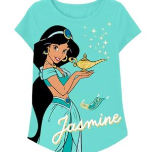 Disney Princess T-Shirts (4-Pack) Girls Short Sleeve Aurora, Cinderella, Snow White, Jasmine, Rapunzel, Ariel, Moana, Tiana 4T Lb/Pk/Y/T SS