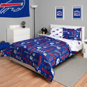 FOCO Buffalo Bills NFL Team Color Bed In a Bag Comforter Bedding 5 Piece Full Set