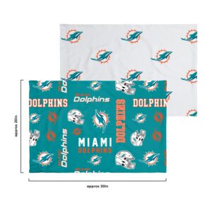 FOCO Miami Dolphins NFL Team Color Bed In a Bag Comforter Bedding 5 Piece Twin Set