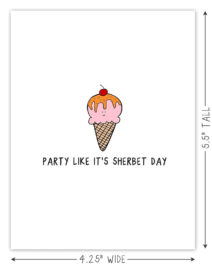 rockdoodles Happy Birthday Card Funny, Punny Birthday Card Mom Funny, Funny Bday Card For Women, Boyfriend Birthday Card Funny, Sister Birthday Card Funny (Sherbert Day)