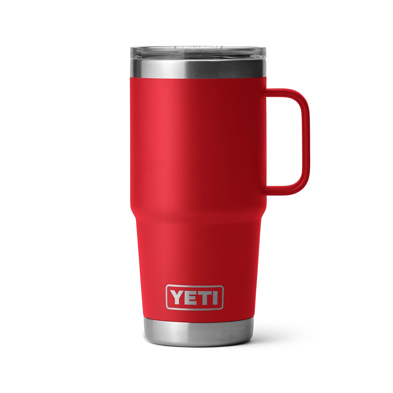 YETI Rambler 20 oz Travel Mug, Stainless Steel, Vacuum Insulated with Stronghold Lid, Rescue Red