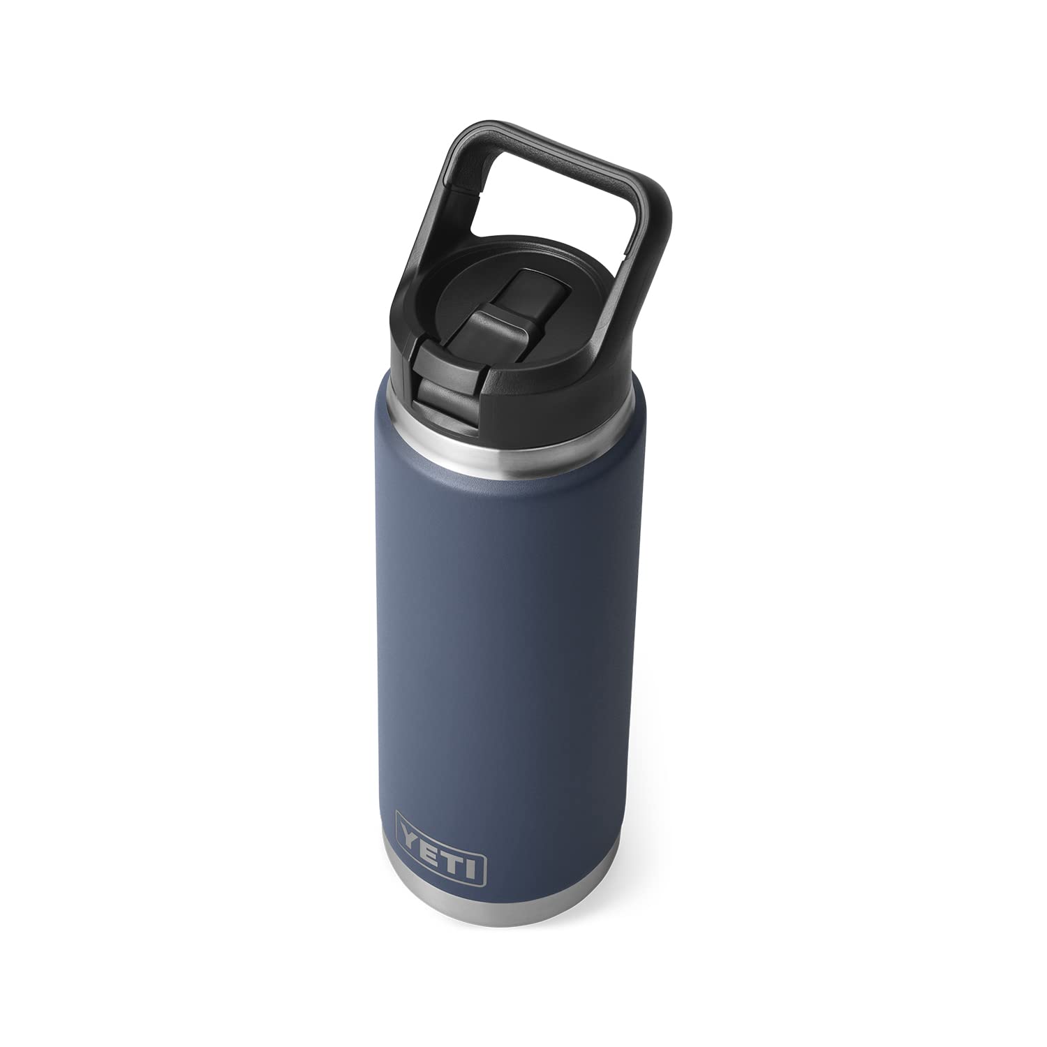 YETI Rambler 26 oz Bottle, Vacuum Insulated, Stainless Steel with Straw Cap, Navy