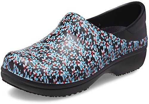 Crocs Women's Neria Pro II Clogs, Slip Resistant Work Shoes, Black/Ice Blue, Numeric_8