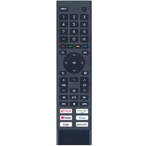 ERF3J80H Voice Replacement Remote Control Applicable for Hisense 4K UHD Android Smart TV 55U6G 65A6G 55A6G 70A6G 43A6G 75U6G 50A6G 60A6G 75A6G 58A6G 80A6G 50U6G 65U6G 55U68G 65U68G 75U68G 55U8G 65U8G