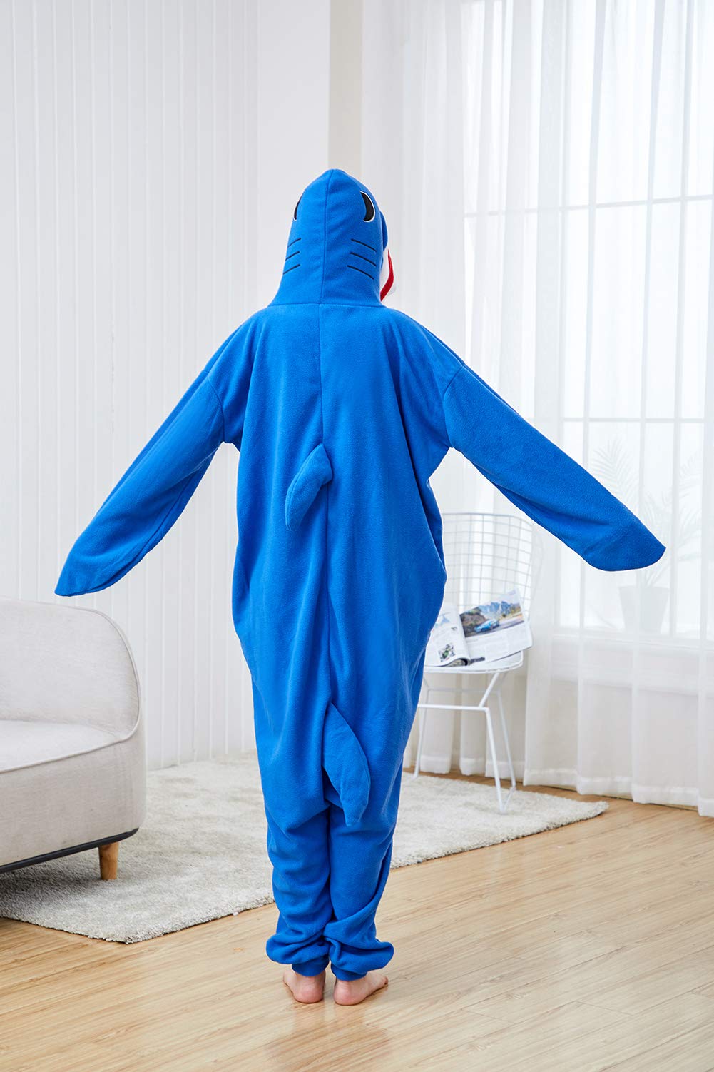 Comfy New Animal Onesie Shark Halloween Cosplay Pajamas Costume Sleepwear Large