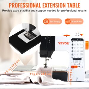 VEVOR Portable Sewing Machine for Beginners with 38 Built-in Stitches & Reverse Sewing, Dual Speed Sewing Machine with Extension Table Foot Pedal, Accessory Kit Family Home Travel