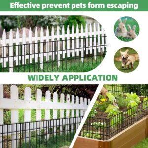 19 Pack Garden Animal Barrier Fence, 1.65inch Spike Spacing No Dig Fence, Reusable Rustproof Metal Fence Border, Dogs Rabbits Blocker Fence for Outdoor Yard, Total 20.6ft(L) x 17inch(H)