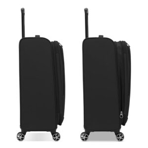 Samsonite Saire LTE Softside Expandable Luggage Wheels, Black, Carry On Spinner