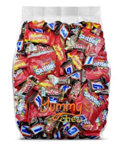 mars chocolate assorted candy variety pack, snickers, twix, skittles & starburst, individually wrapped – 2lbs. (85 pieces)