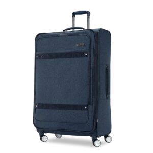american tourister whim softside expandable luggage, navy blue, large spinner