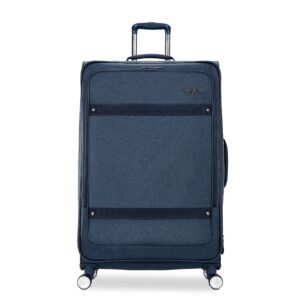 AMERICAN TOURISTER Whim Softside Expandable Luggage, Navy Blue, Large Spinner