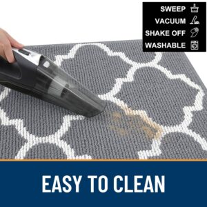 OLANLY Indoor Door Mat, 30x17, Non-Slip Absorbent Resist Dirt Entrance Mat, Washable Low-Profile Inside Floor Mat Doormats for Entryway, Grey