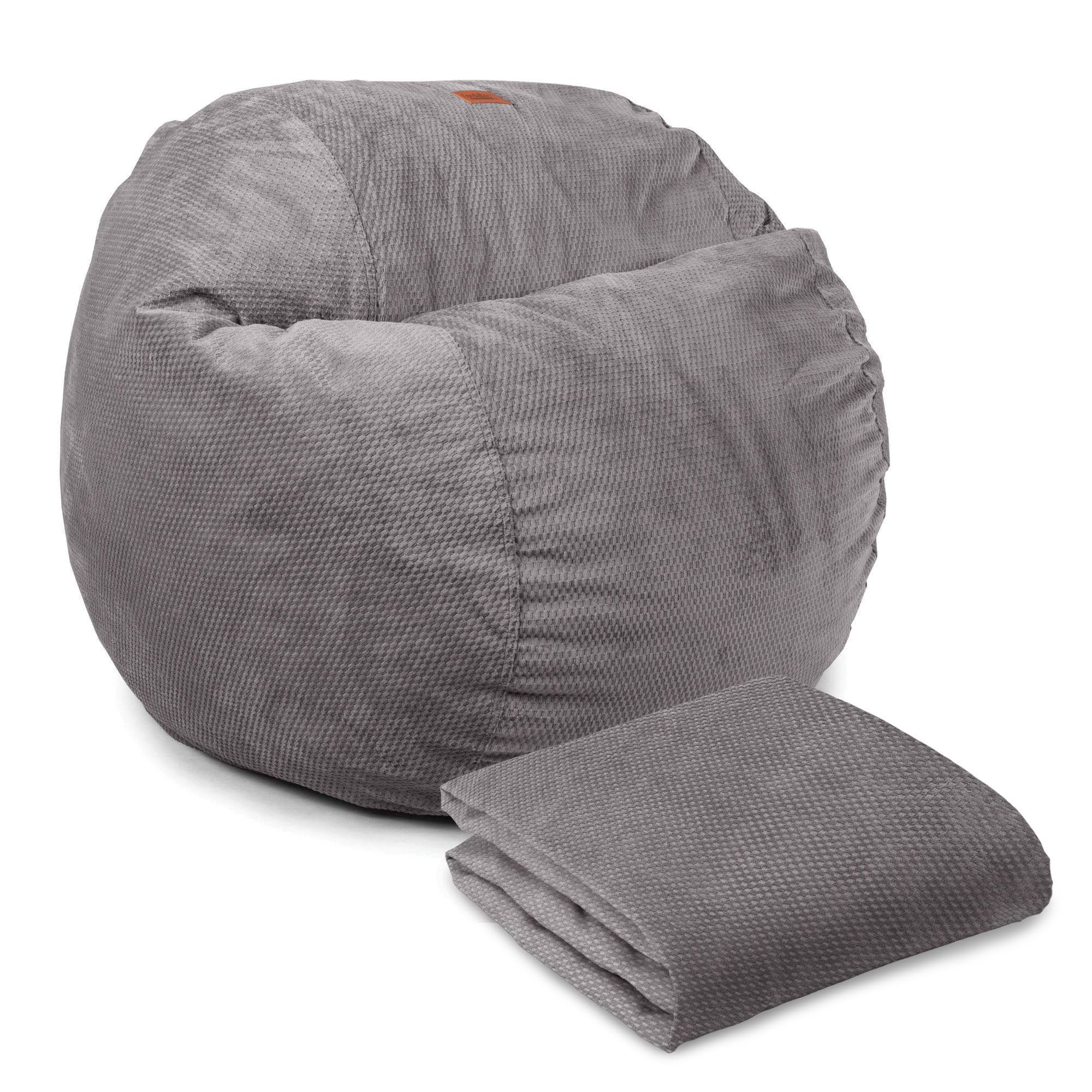 CordaRoy's Chenille Bean Bag Cover (Bean Bag Sold Separately) - Cover for Convertible Bean Bag Chair & Bed - Machine-Washable Chenille Fabric - for Basement, Living Room, Dorm - Full - Charcoal