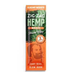 ZIG-ZAG Natural Hemp Wraps - Organic, Slow-Burning, 2 Wraps/Pack, 6-Pack Bundle, Total 12 Wraps, Island Vibes