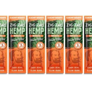 ZIG-ZAG Natural Hemp Wraps - Organic, Slow-Burning, 2 Wraps/Pack, 6-Pack Bundle, Total 12 Wraps, Island Vibes