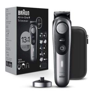 braun all-in-one style kit series 9 9440, 13-in-1 trimmer for men with beard trimmer, body trimmer for manscaping, hair clippers & more, sharpest blade, 40 length settings,