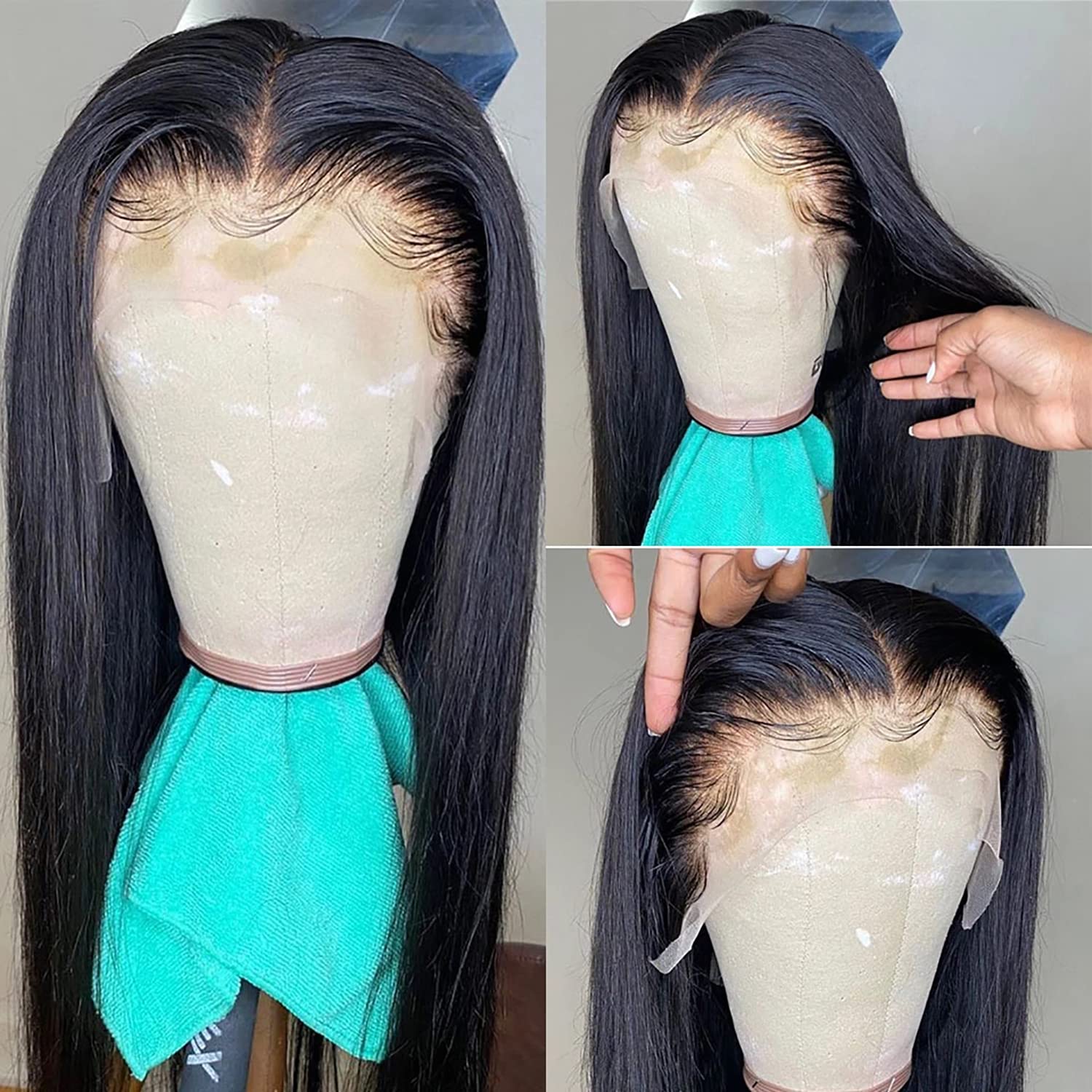 daparo Straight Lace Front Wigs Pre Plucked 13x4 HD Transparent Lace Frontal Wigs with Baby Hair 180% Density Glueless Wigs for Women Natural Color 30inch